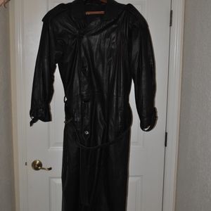 men's leather vintage full length coat Italy